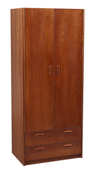 Nittany Double Door Wardrobe w\/2 Bottom Drawers, Interior Shelf & Clothes Rod, 36"W, 78"H